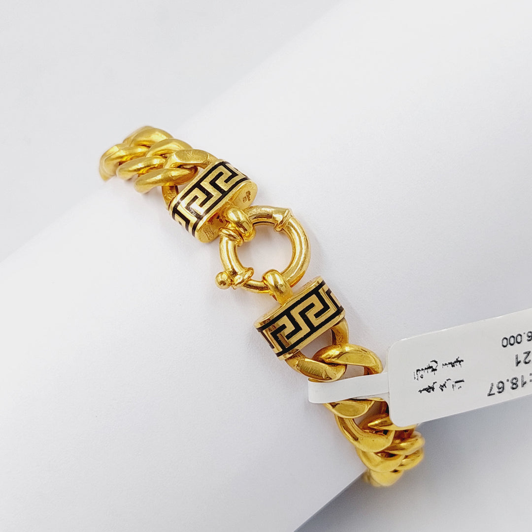 21K Gold Enameled Cuban Links Bracelet by Saeed Jewelry - Image 2