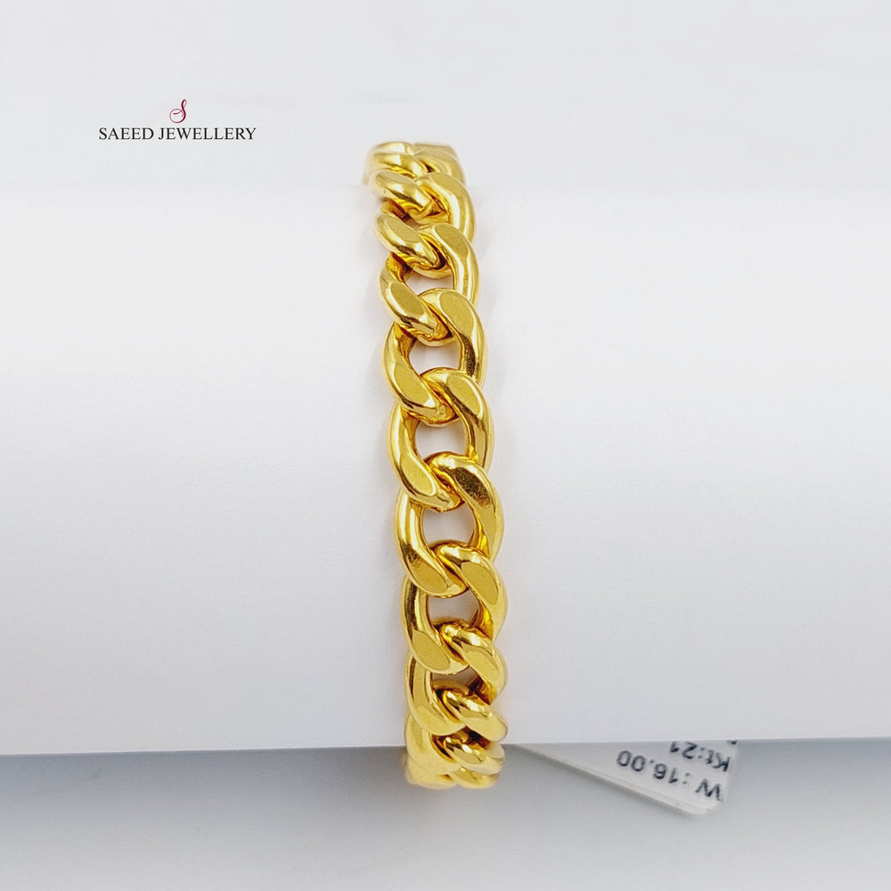Enameled Cuban Links Bracelet  Made Of 21K Yellow Gold by Saeed Jewelry-30296