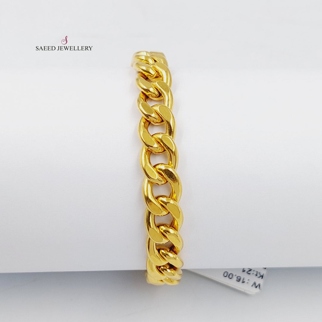 Enameled Cuban Links Bracelet  Made Of 21K Yellow Gold by Saeed Jewelry-30296