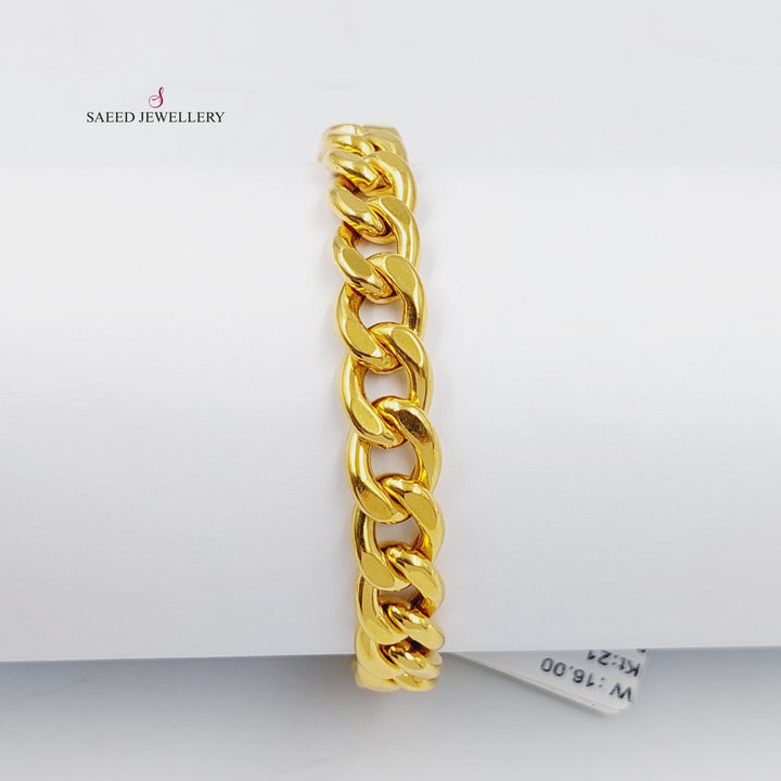 Enameled Cuban Links Bracelet  Made Of 21K Yellow Gold by Saeed Jewelry-30296