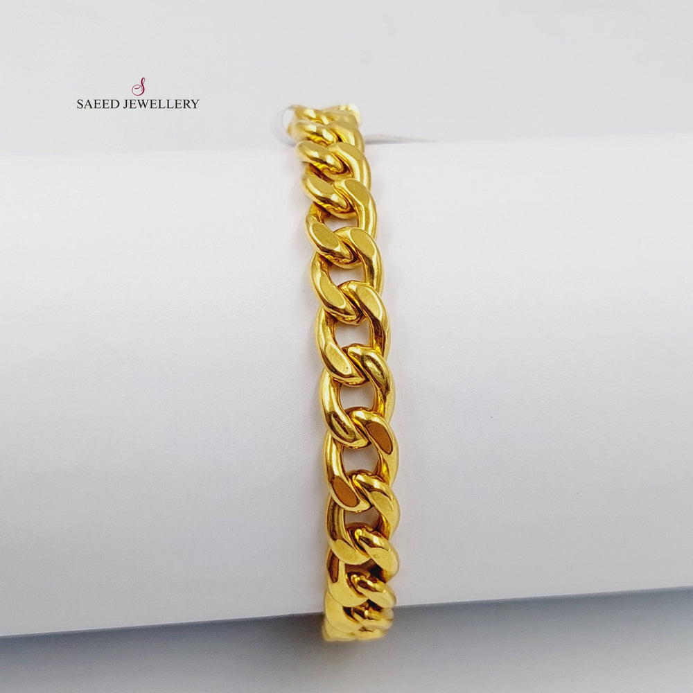 Enameled Cuban Links Bracelet  Made Of 21K Yellow Gold by Saeed Jewelry-30299