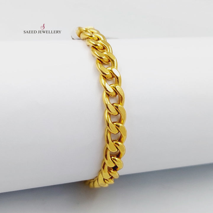 Enameled Cuban Links Bracelet  Made Of 21K Yellow Gold by Saeed Jewelry-30299