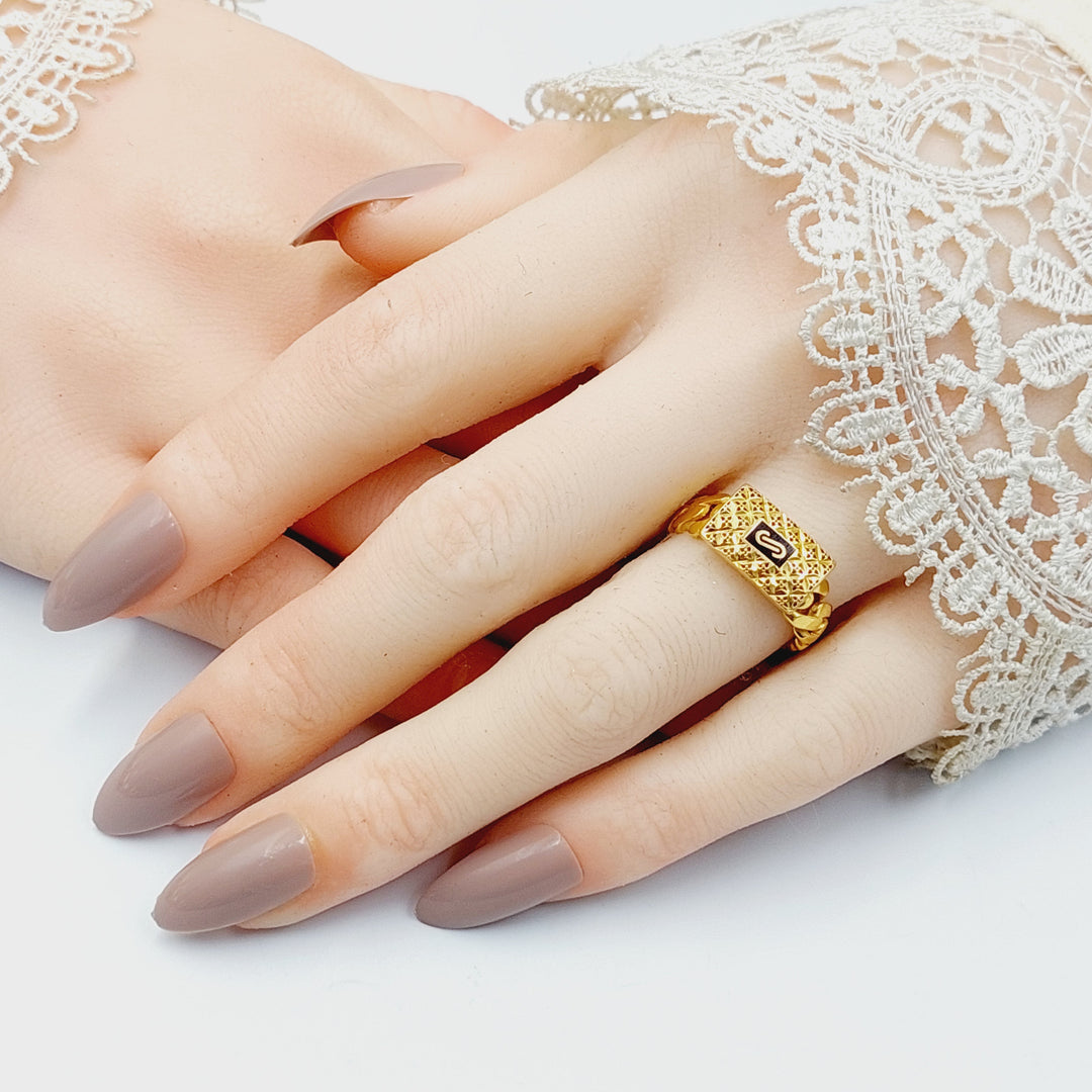 Enameled Cuban Links Ring Made Of 21K Yellow Gold
<br><br> by Saeed Jewelry-30735