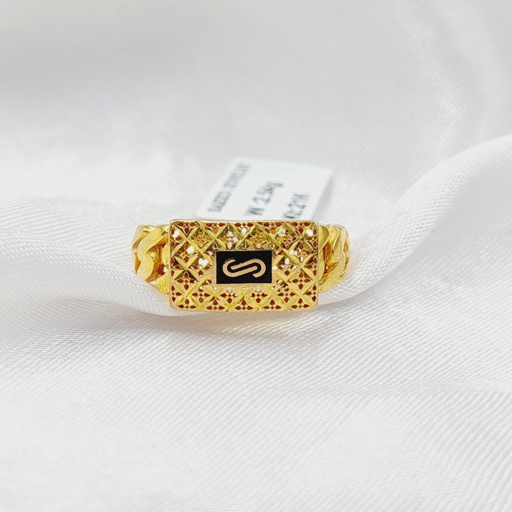Enameled Cuban Links Ring Made Of 21K Yellow Gold
<br><br> by Saeed Jewelry-30735