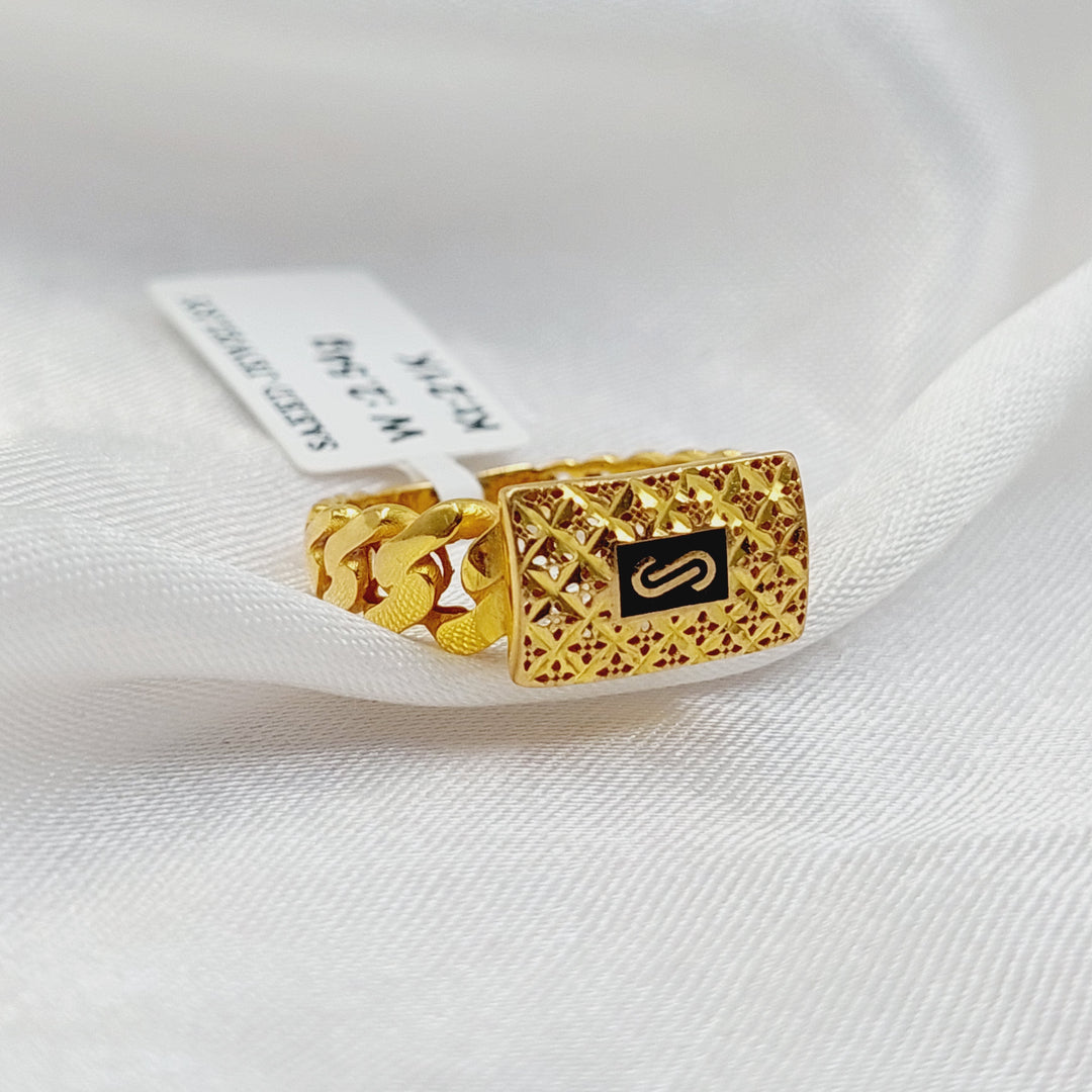 Enameled Cuban Links Ring Made Of 21K Yellow Gold
<br><br> by Saeed Jewelry-30735