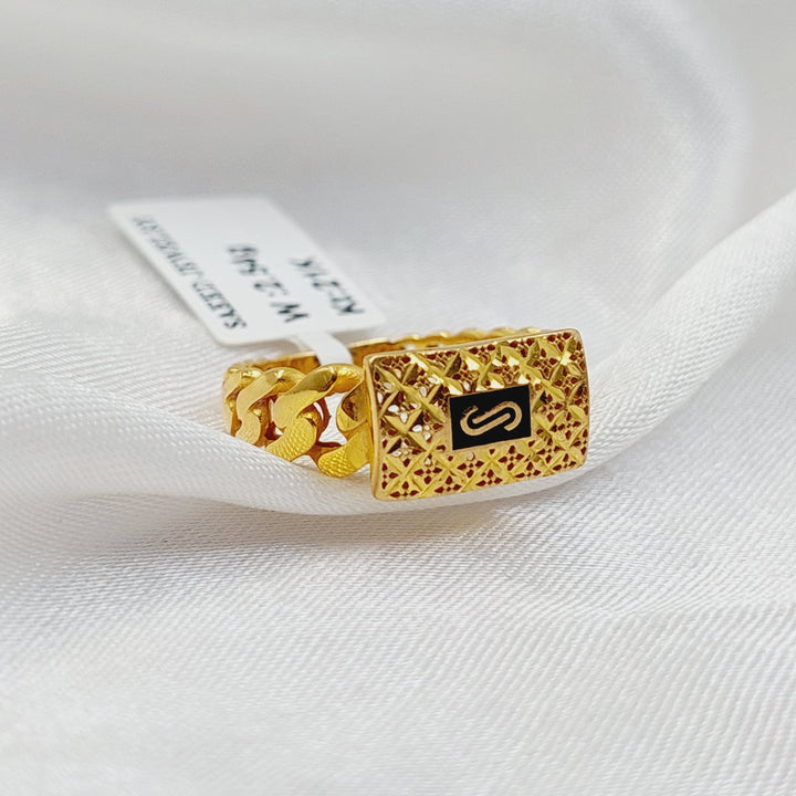 Enameled Cuban Links Ring Made Of 21K Yellow Gold
<br><br> by Saeed Jewelry-30735