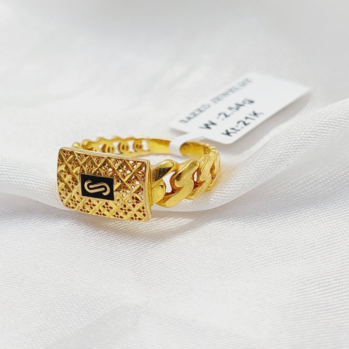Enameled Cuban Links Ring Made Of 21K Yellow Gold
<br><br> by Saeed Jewelry-30735