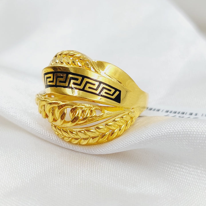 21K Gold Enameled Cuban Links Ring by Saeed Jewelry - Image 2