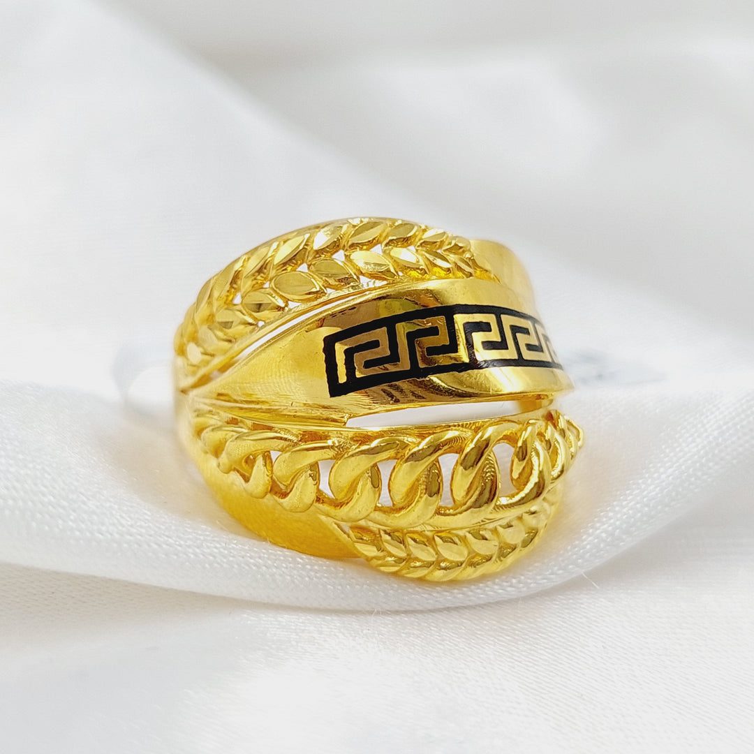 21K Gold Enameled Cuban Links Ring by Saeed Jewelry - Image 4