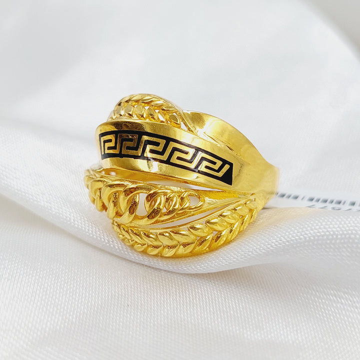 21K Gold Enameled Cuban Links Ring by Saeed Jewelry - Image 1