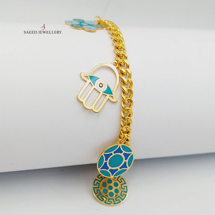 Enameled Dandash Bracelet  Made of 21K Yellow Gold by Saeed Jewelry-30838