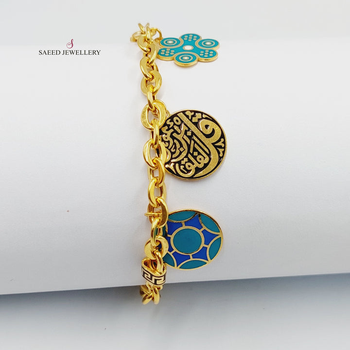 21K Gold Enameled Dandash Bracelet by Saeed Jewelry - Image 1
