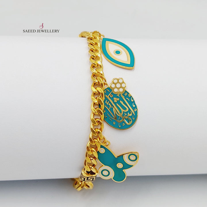 21K Gold Enameled Dandash Bracelet by Saeed Jewelry - Image 1