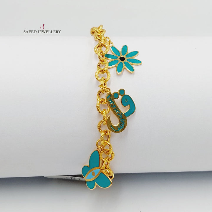 21K Gold Enameled Dandash Bracelet by Saeed Jewelry - Image 5
