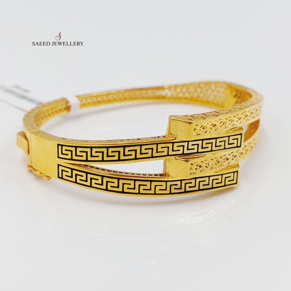 21K Gold Enameled Deluxe Bangle Bracelet by Saeed Jewelry - Image 2