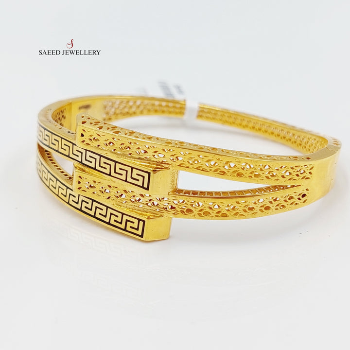 21K Gold Enameled Deluxe Bangle Bracelet by Saeed Jewelry - Image 3