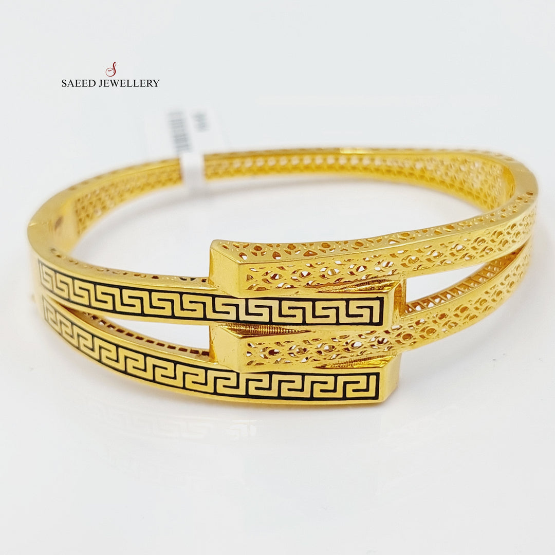 21K Gold Enameled Deluxe Bangle Bracelet by Saeed Jewelry - Image 6