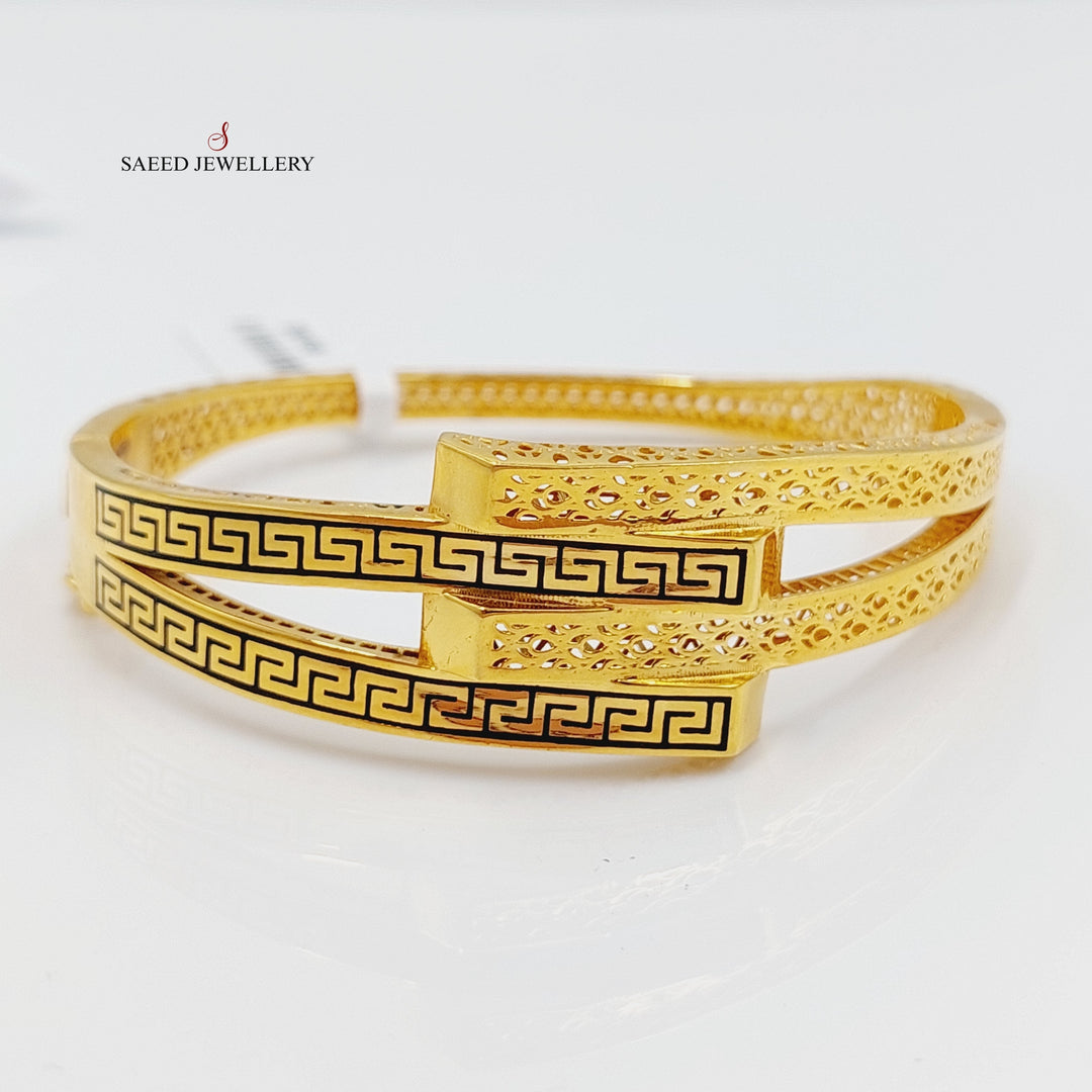21K Gold Enameled Deluxe Bangle Bracelet by Saeed Jewelry - Image 1