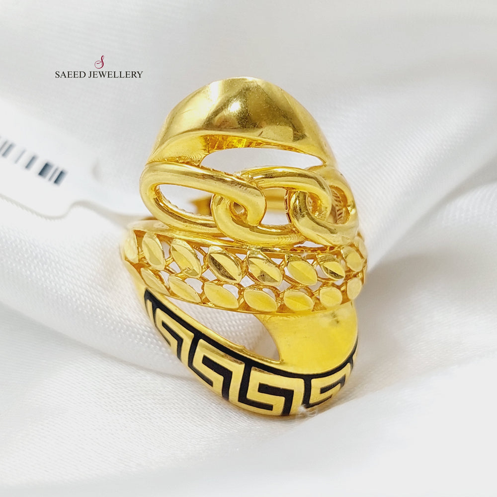 21K Gold Enameled Deluxe Ring by Saeed Jewelry - Image 2