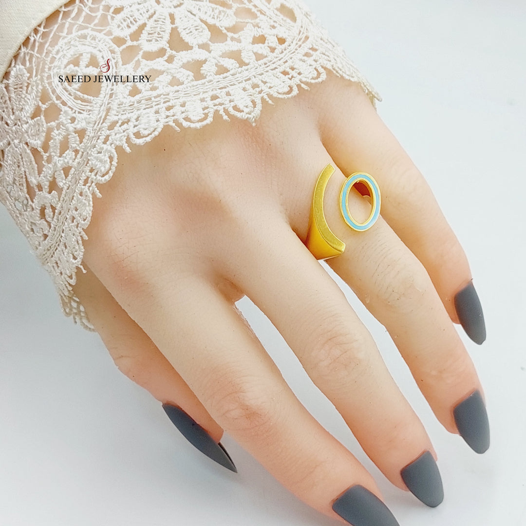 21K Gold Enameled Deluxe Ring by Saeed Jewelry - Image 4