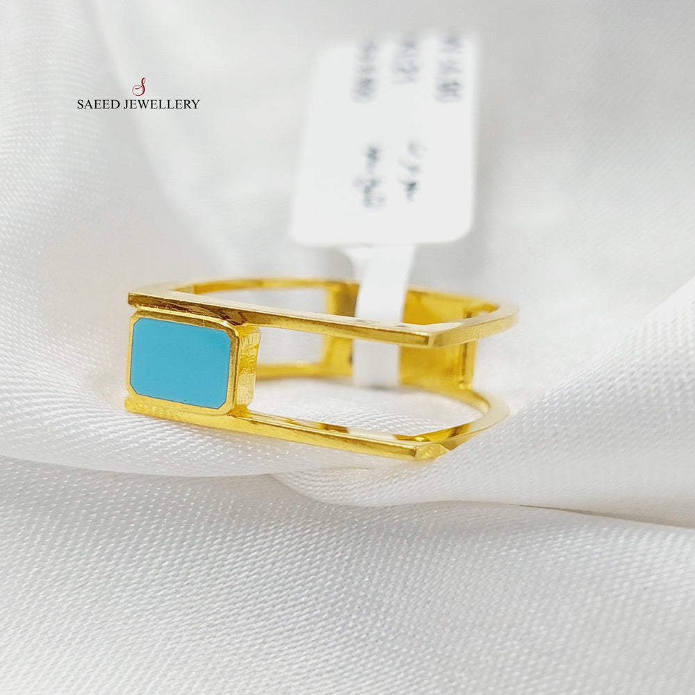 21K Gold Enameled Deluxe Ring by Saeed Jewelry - Image 2