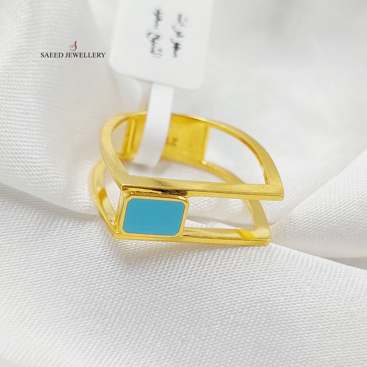 21K Gold Enameled Deluxe Ring by Saeed Jewelry - Image 3