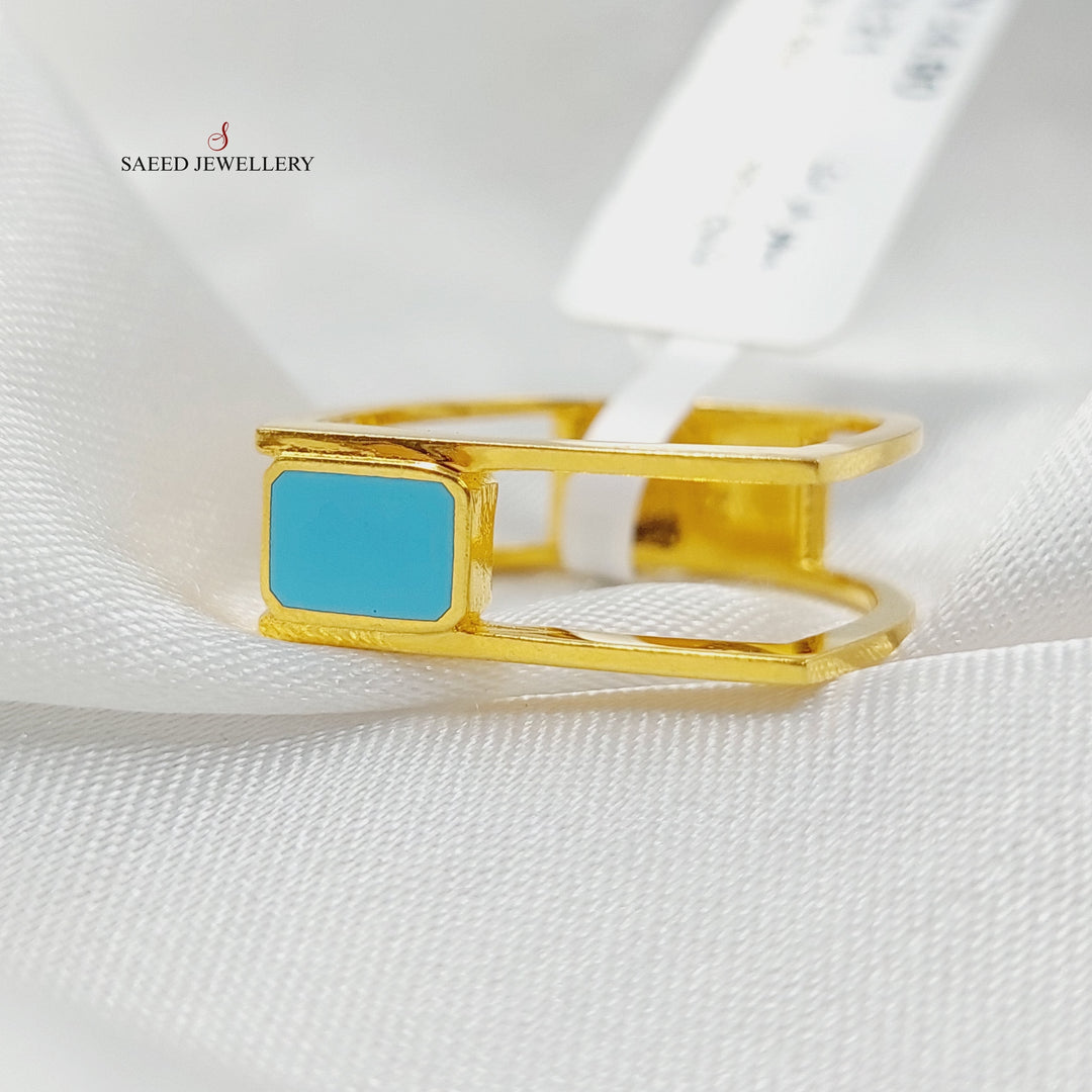 21K Gold Enameled Deluxe Ring by Saeed Jewelry - Image 1