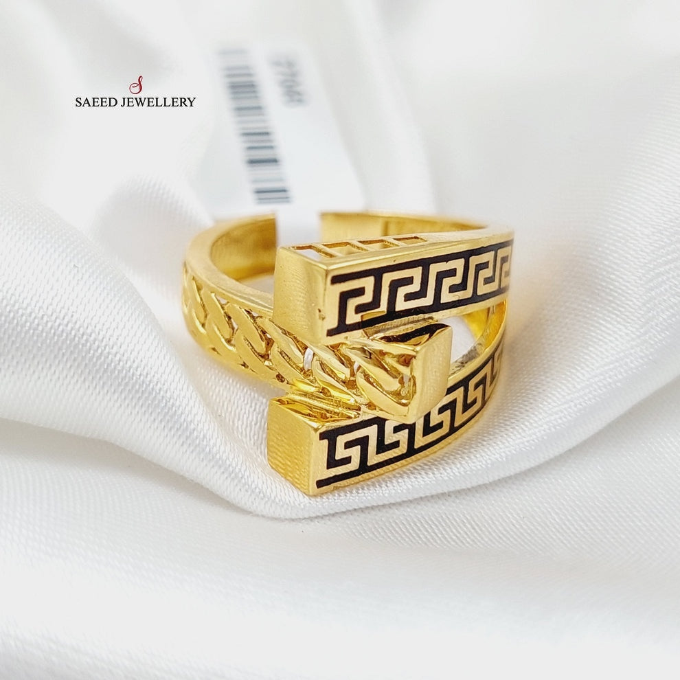 Enameled Hexa Ring Made Of 21K Yellow Gold by Saeed Jewelry-28494