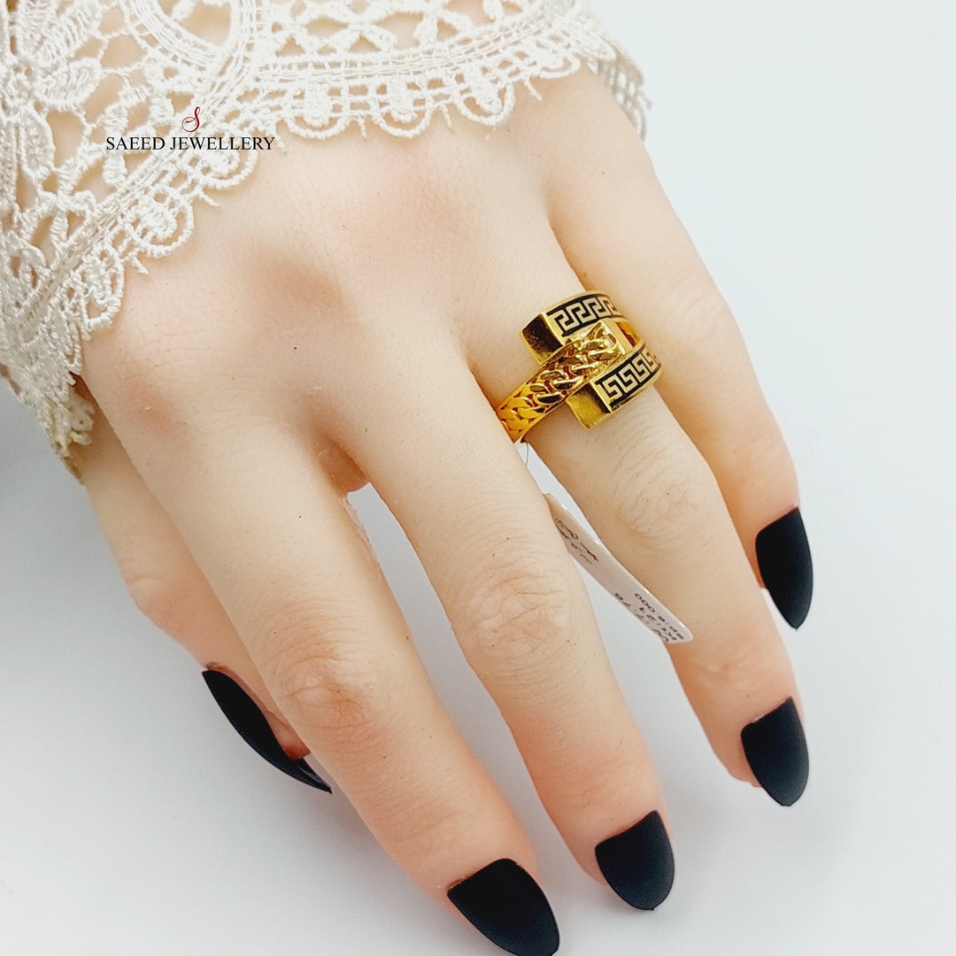 21K Gold Enameled Hexa Ring by Saeed Jewelry - Image 4