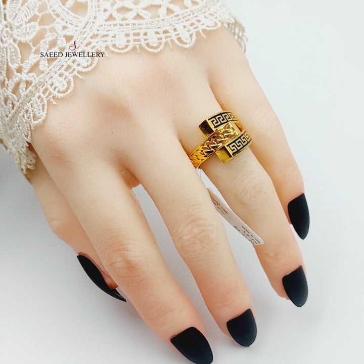 21K Gold Enameled Hexa Ring by Saeed Jewelry - Image 4