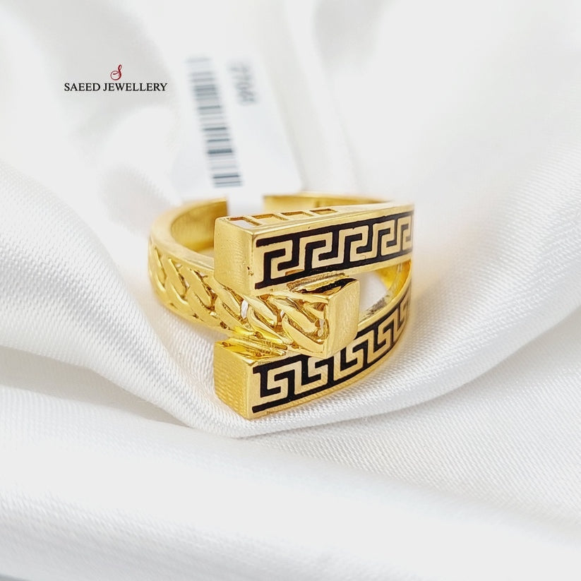 21K Gold Enameled Hexa Ring by Saeed Jewelry - Image 2