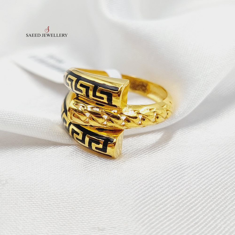 21K Gold Enameled Hexa Ring by Saeed Jewelry - Image 2