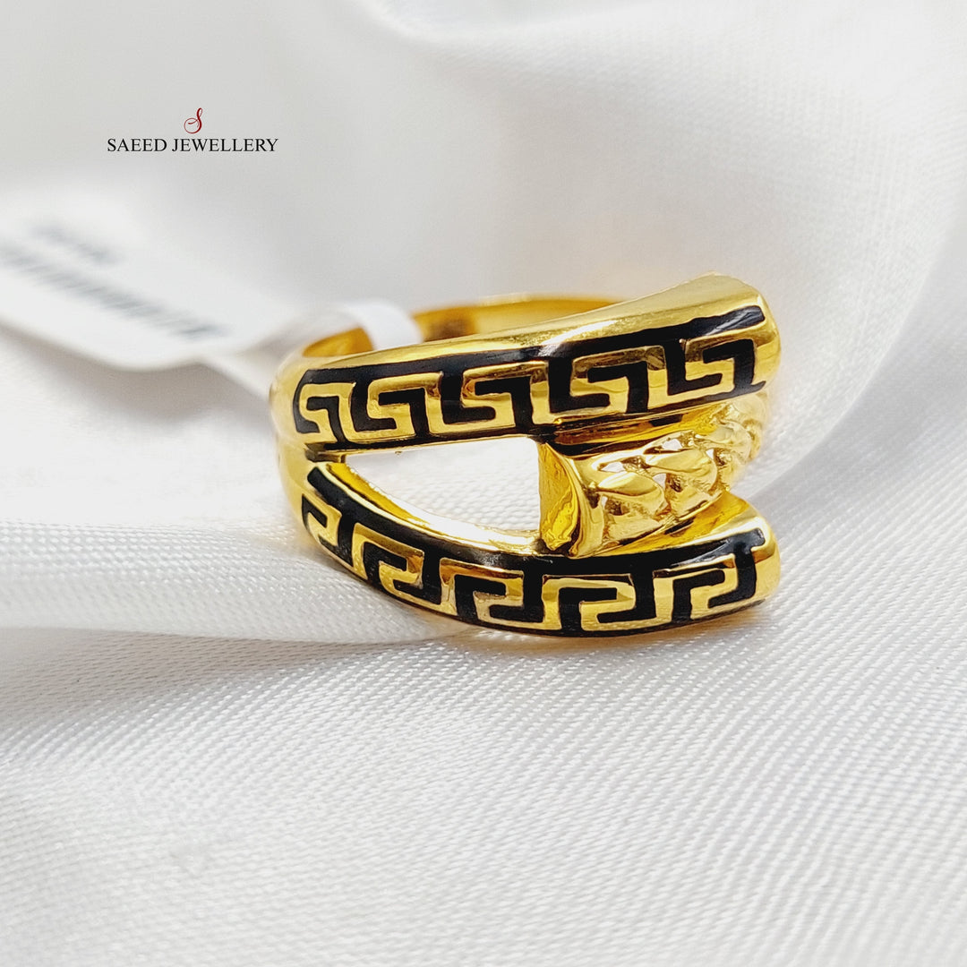 21K Gold Enameled Hexa Ring by Saeed Jewelry - Image 3