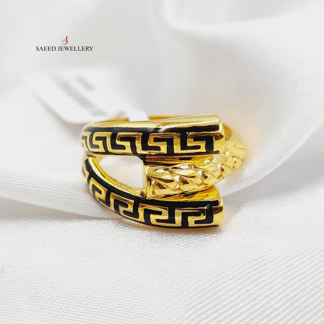 21K Gold Enameled Hexa Ring by Saeed Jewelry - Image 1