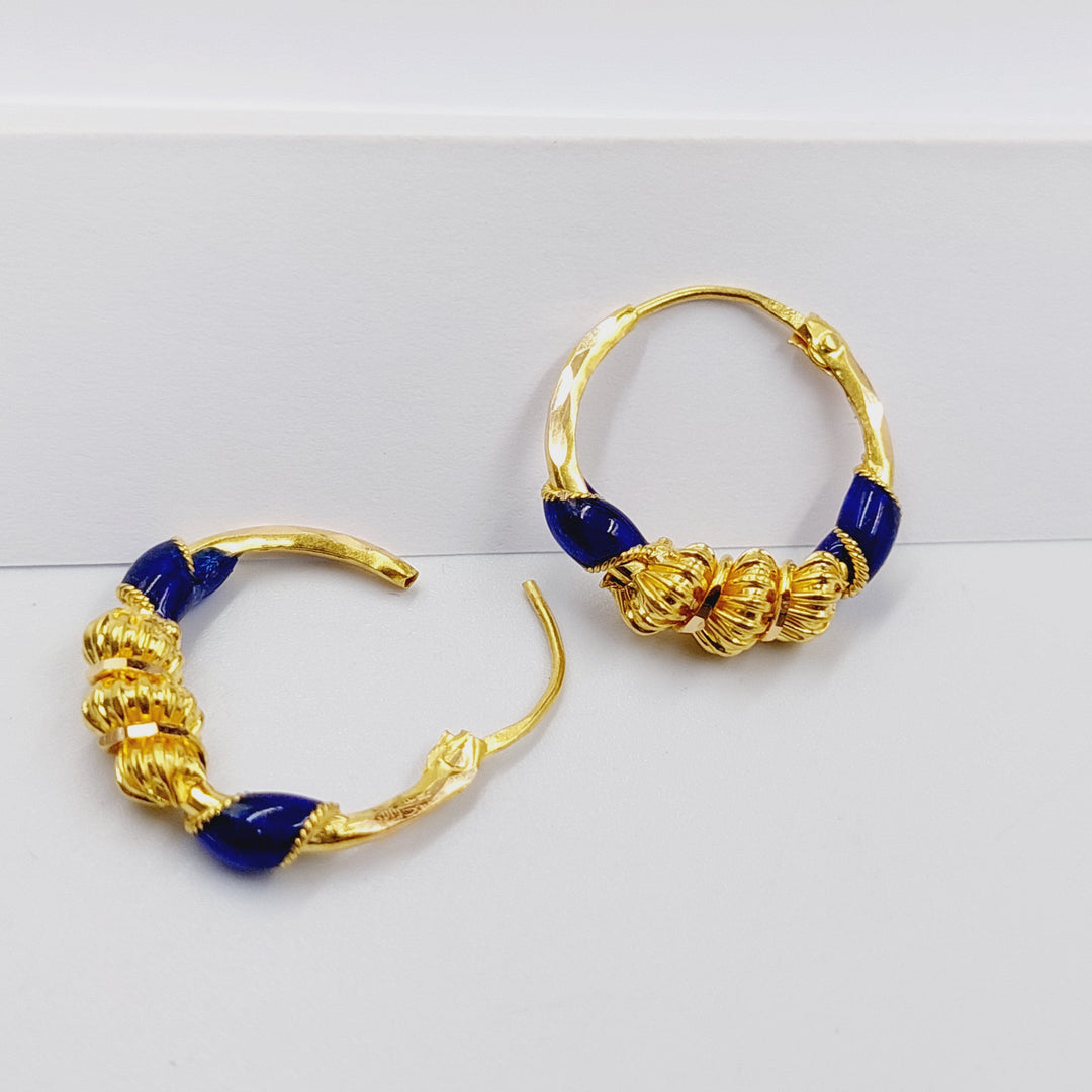 21K Gold Enameled Hoop Earrings by Saeed Jewelry - Image 5