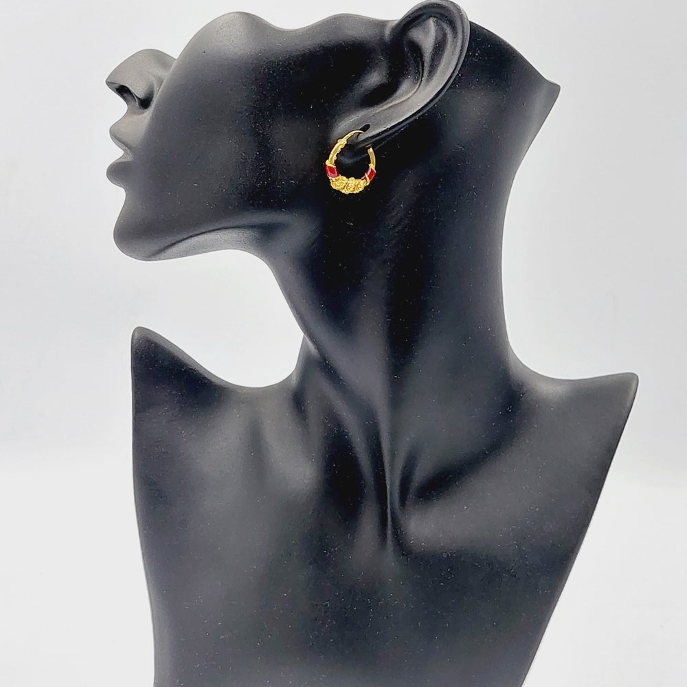 21K Gold Enameled Hoop Earrings by Saeed Jewelry - Image 2