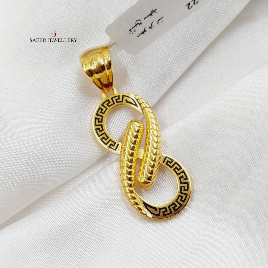 21K Gold Enameled Infinite Pendant by Saeed Jewelry - Image 3