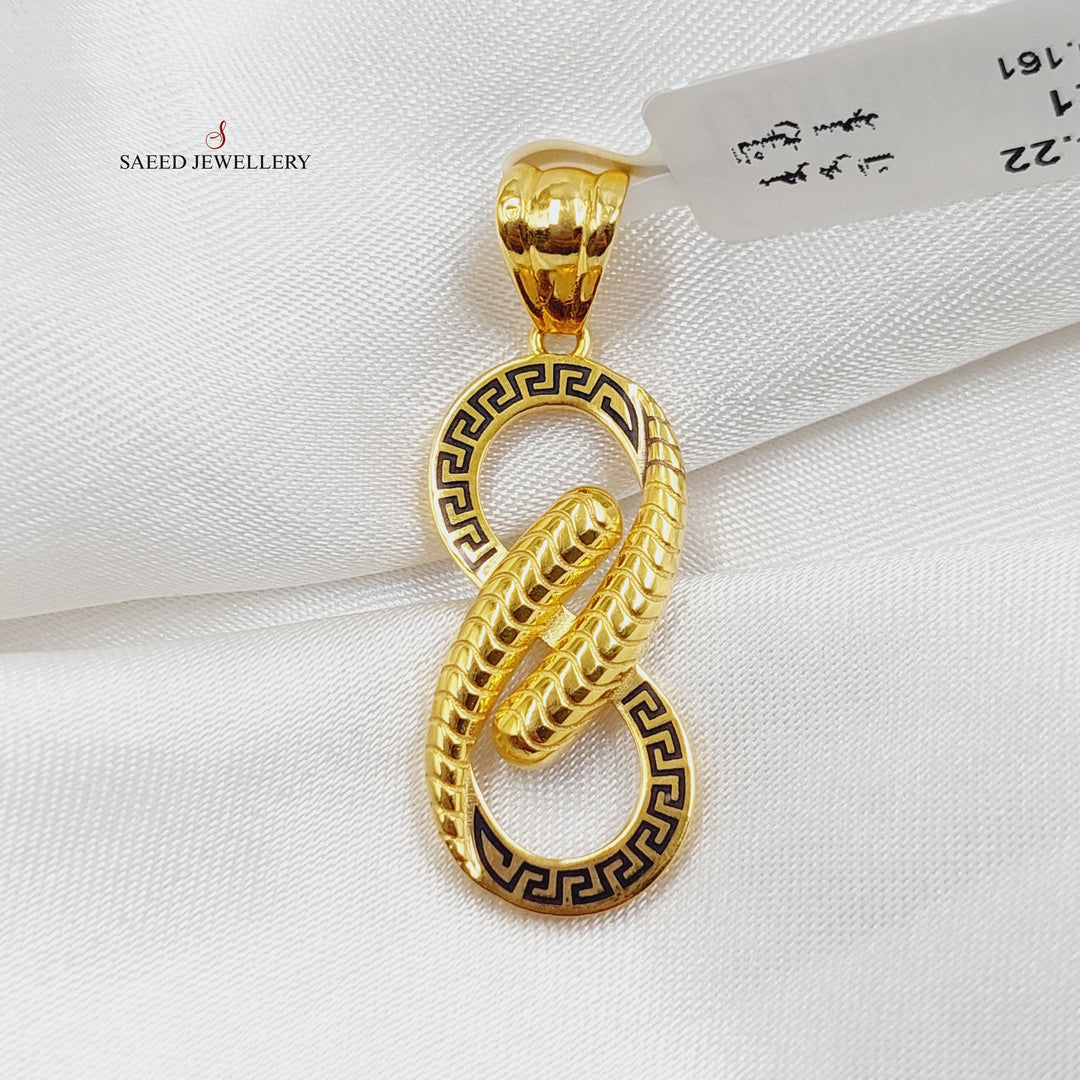 21K Gold Enameled Infinite Pendant by Saeed Jewelry - Image 1