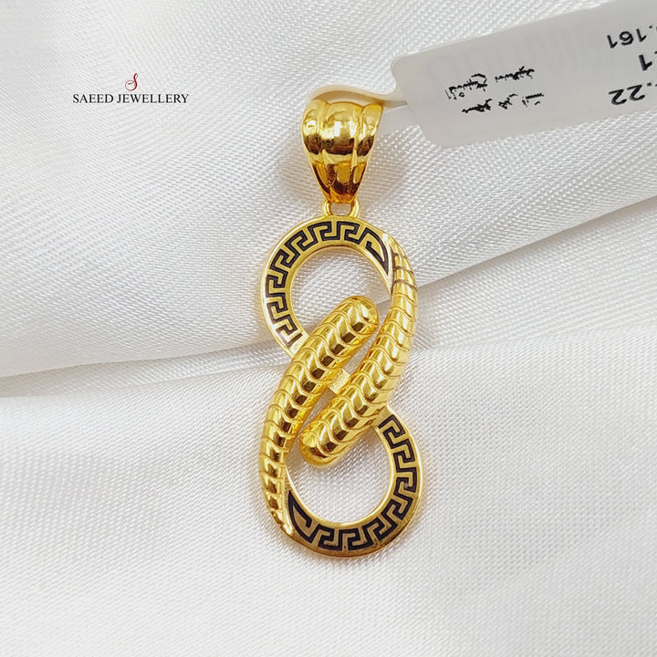 21K Gold Enameled Infinite Pendant by Saeed Jewelry - Image 1