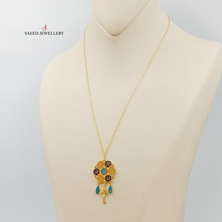 21K Gold Enameled Islamic Necklace by Saeed Jewelry - Image 7