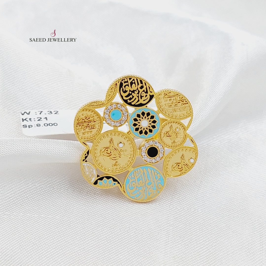 21K Gold Enameled Islamic Ring by Saeed Jewelry - Image 3