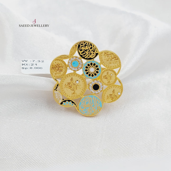 21K Gold Enameled Islamic Ring by Saeed Jewelry - Image 1