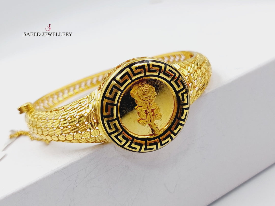 21K Gold Enameled Ounce Bangle Bracelet by Saeed Jewelry - Image 3