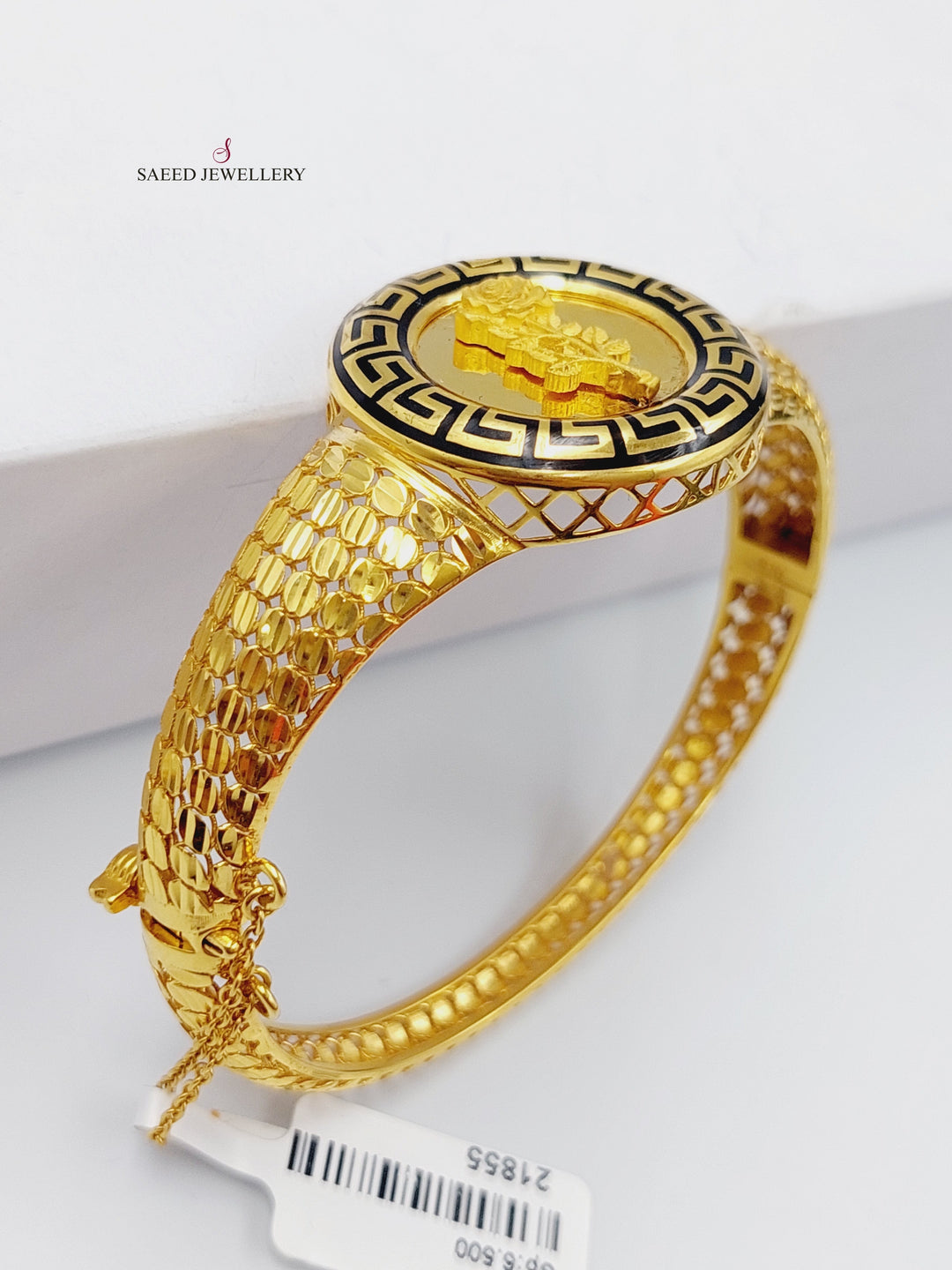 21K Gold Enameled Ounce Bangle Bracelet by Saeed Jewelry - Image 5