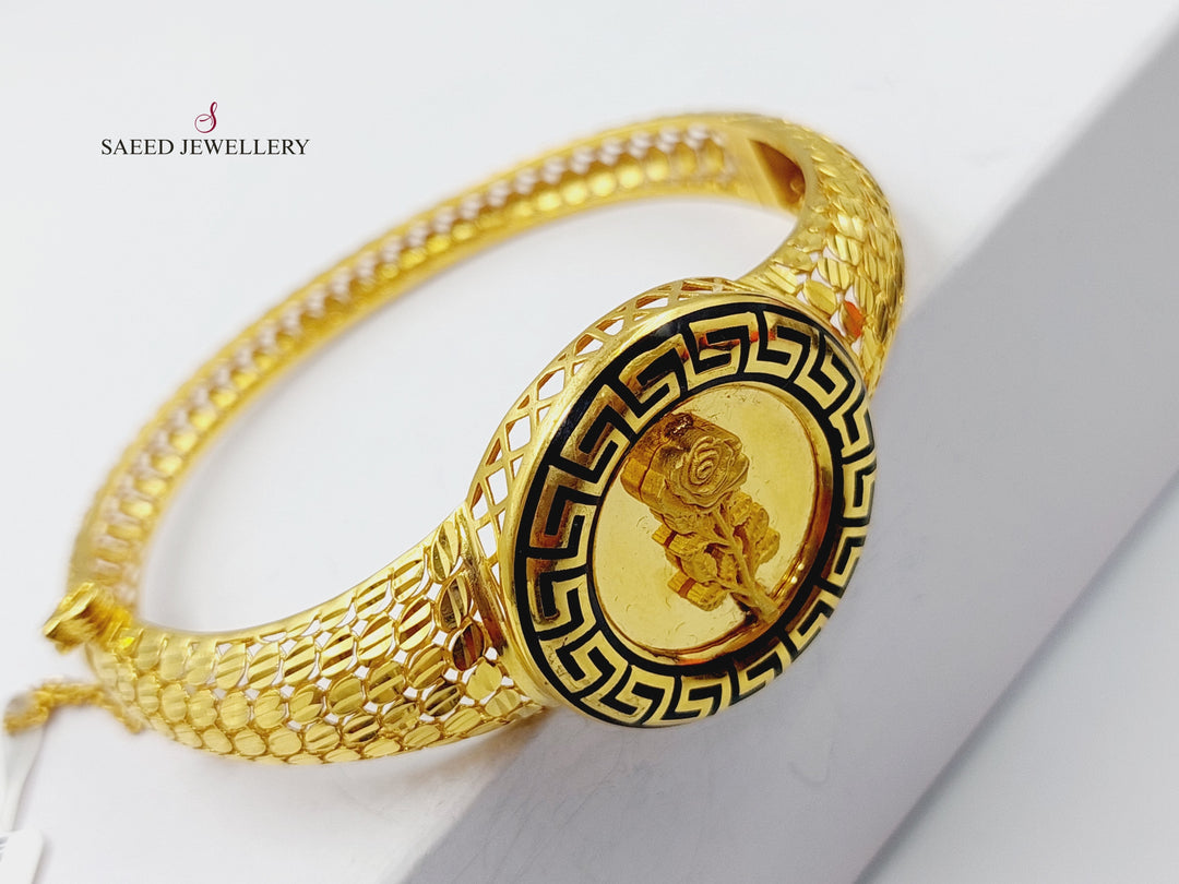 21K Gold Enameled Ounce Bangle Bracelet by Saeed Jewelry - Image 1