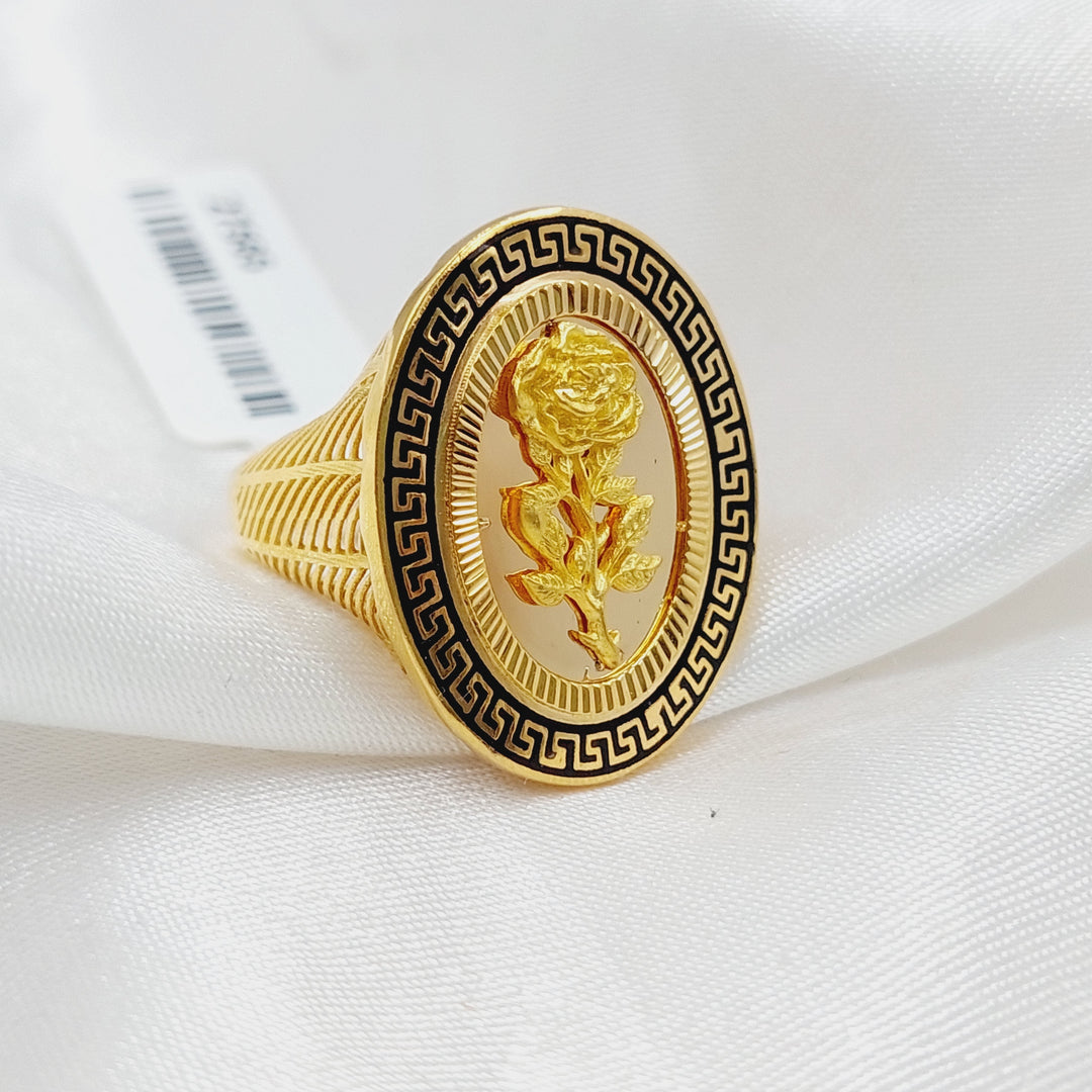 Enameled Ounce Ring Made Of 21K Yellow Gold by Saeed Jewelry-27565