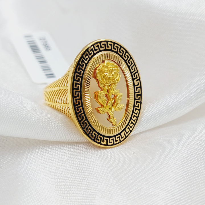 Enameled Ounce Ring Made Of 21K Yellow Gold by Saeed Jewelry-27565