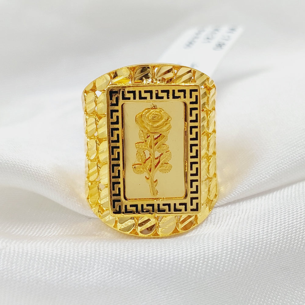 21K Gold Enameled Ounce Ring by Saeed Jewelry - Image 2