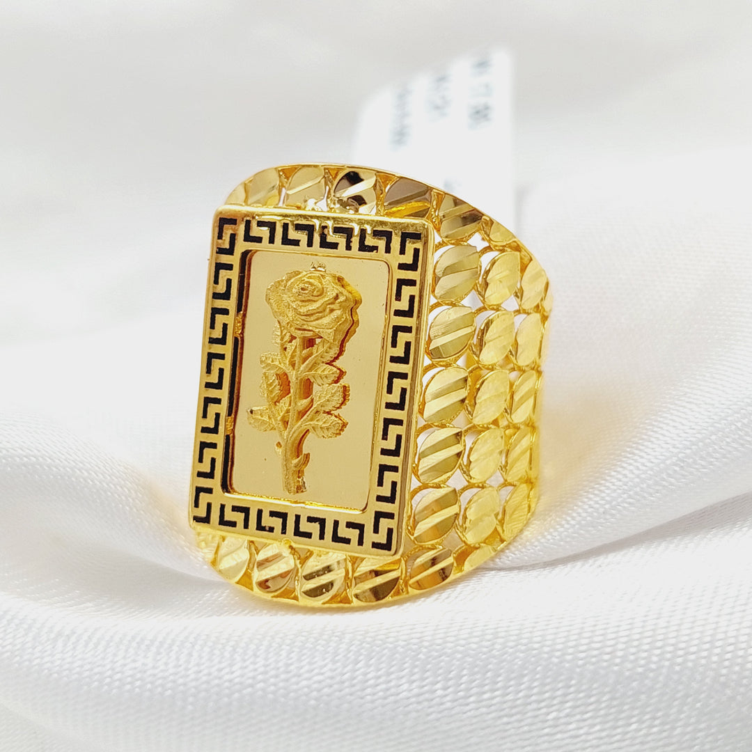 21K Gold Enameled Ounce Ring by Saeed Jewelry - Image 1