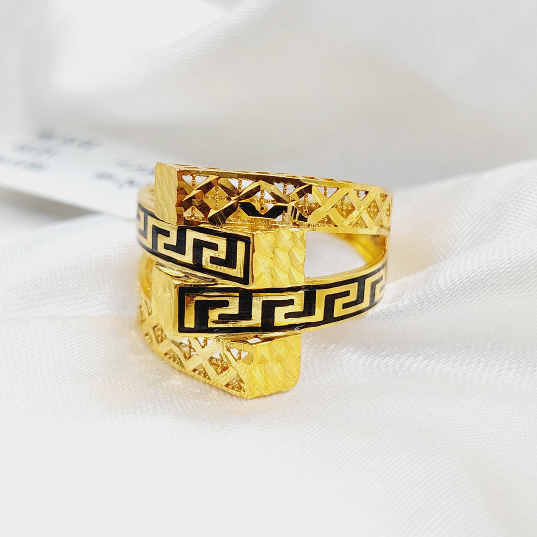 21K Gold Enameled Ounce Ring by Saeed Jewelry - Image 3